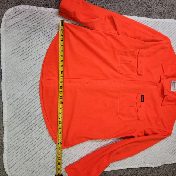 Mount'N Prairie Mens Safety Orange Fleece Button Up Long Sleeve Shirt Sz XL - Picture 10 of 10